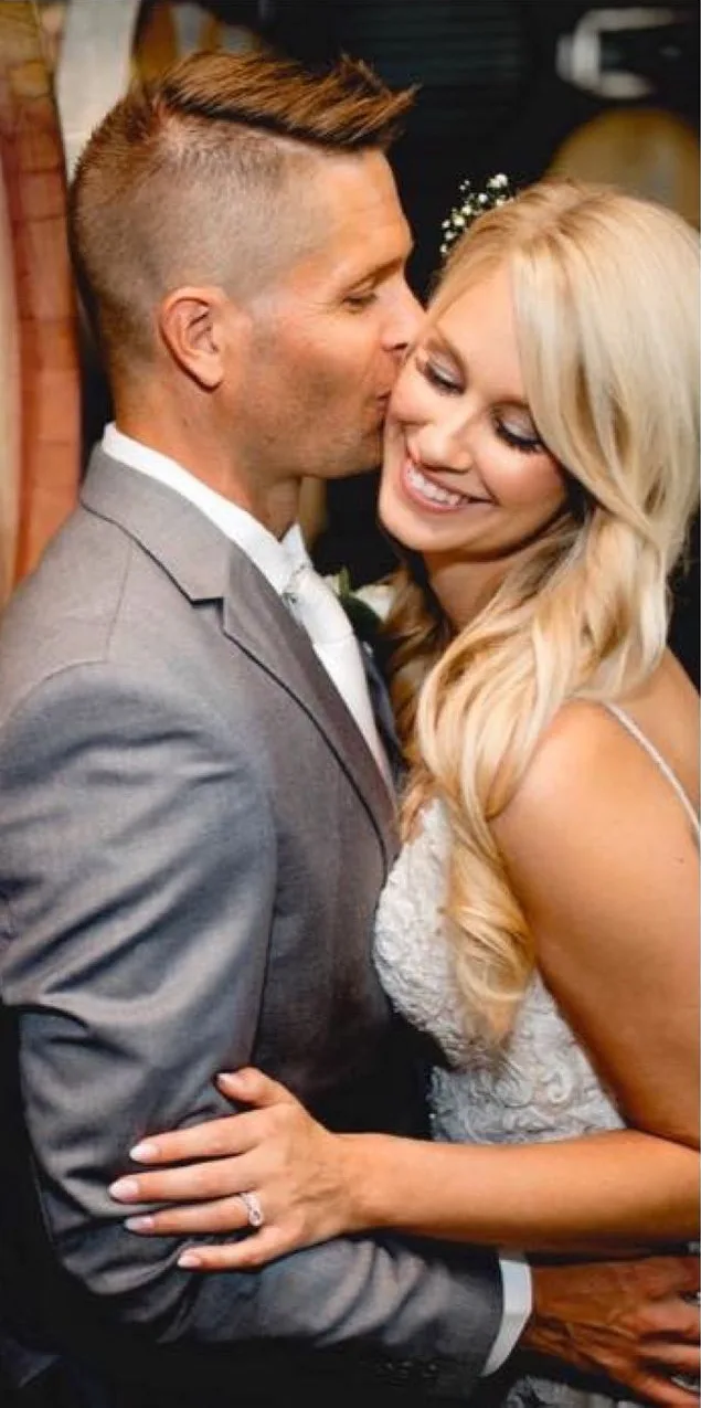 Loren and Ashley on their wedding day
